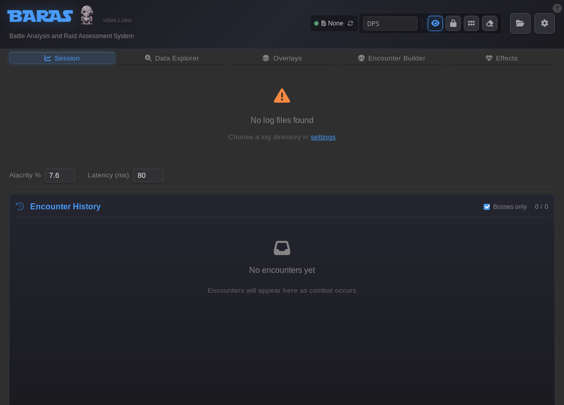 No Log files found image