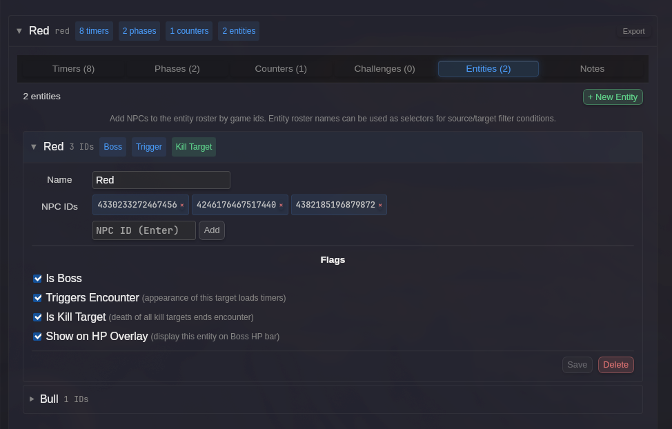 Entity Roster configuration