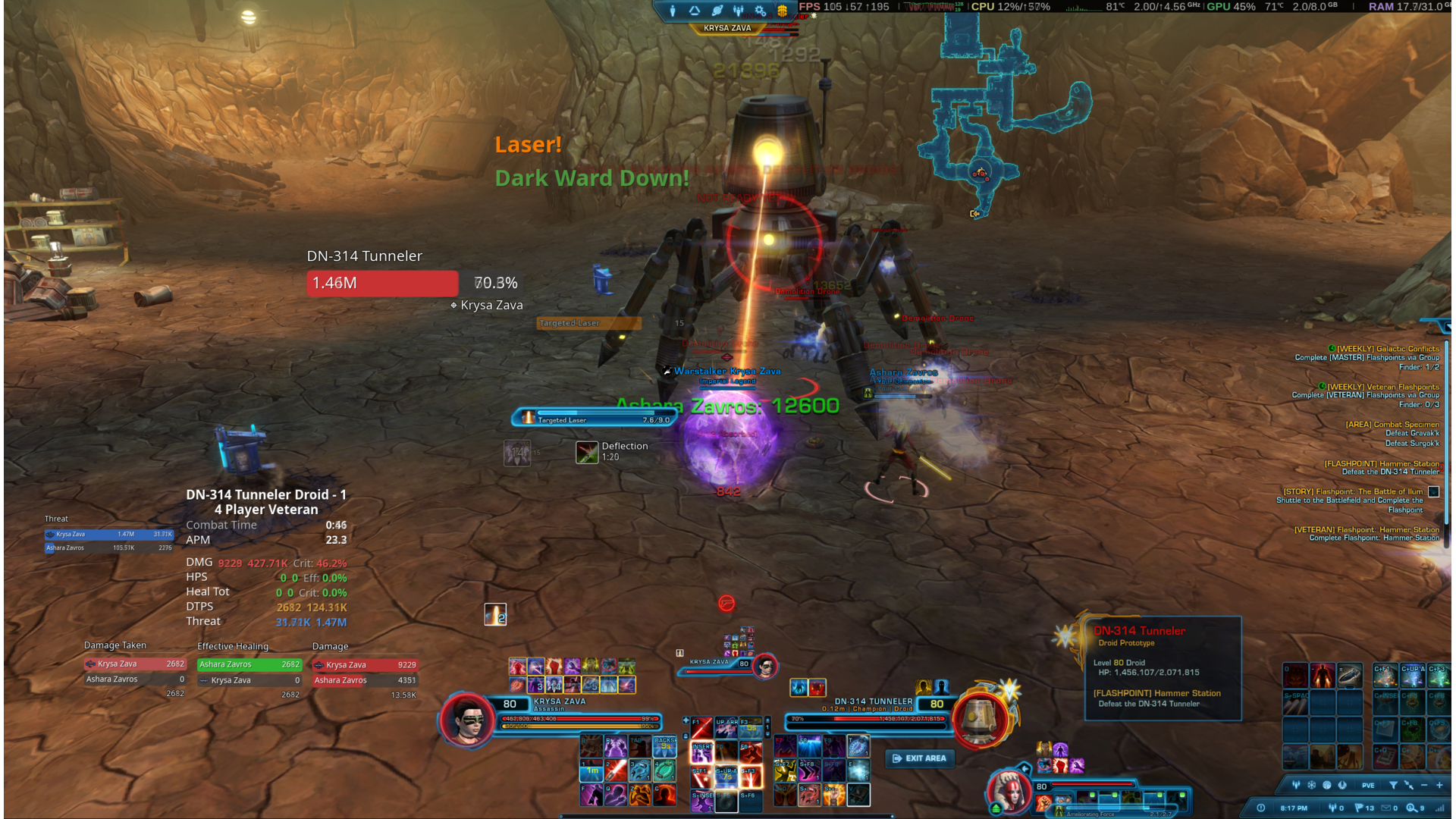 In-combat boss timers overlay