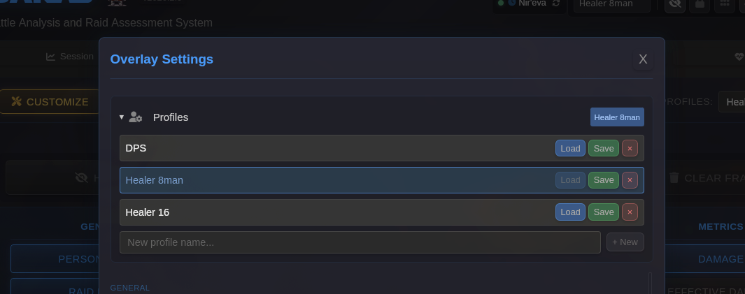 Save as Profile button